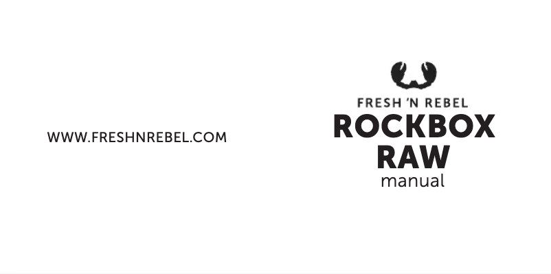 Image de la première page du manuel de l'appareil Rockbox RAW