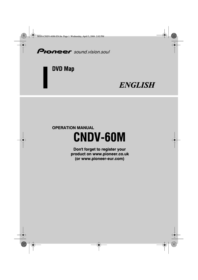 Image de la première page du manuel de l'appareil CNDV-60M