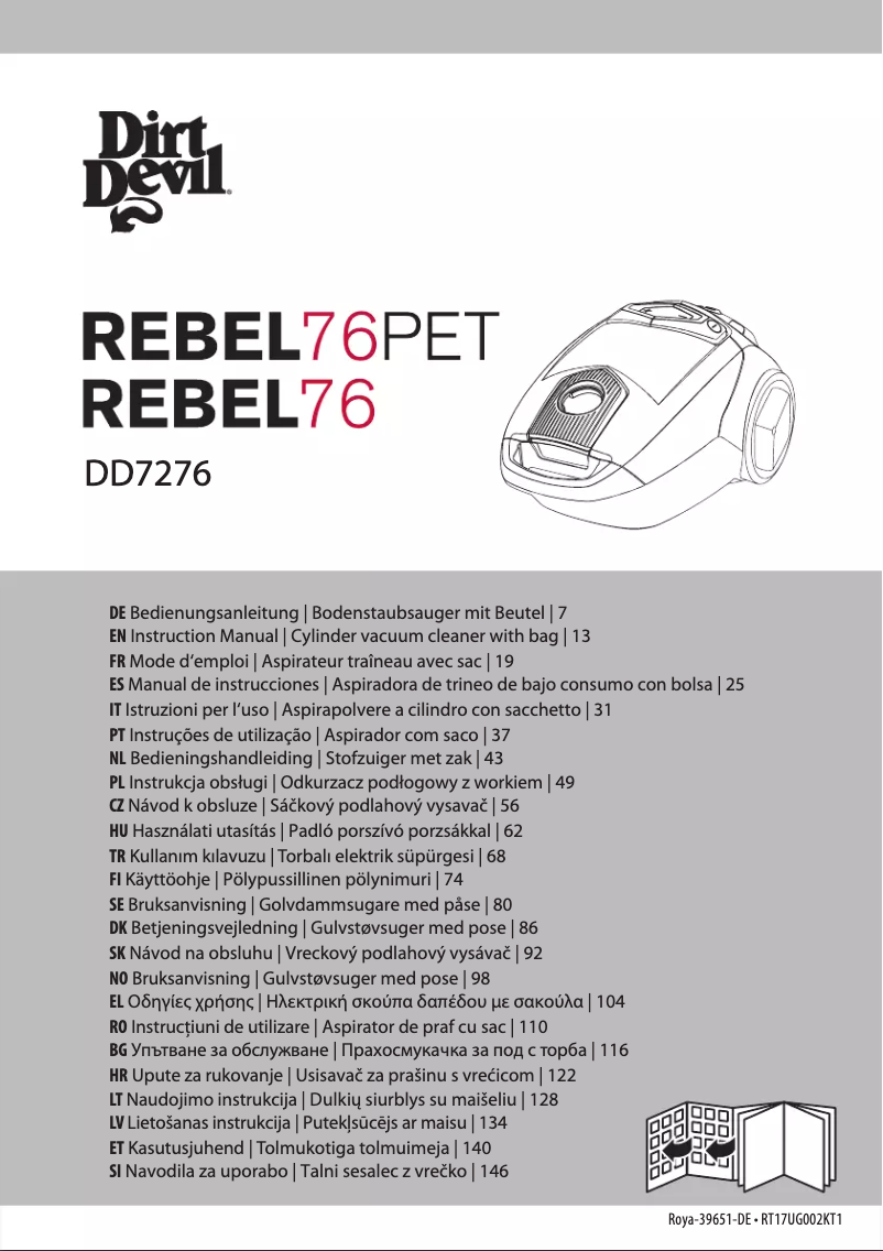 Page n°1 - Manuel utilisateur Dirt Devil REBEL76