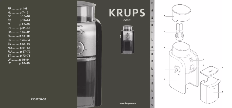 Page 1 de la notice Manuel utilisateur Krups Expert GVX242