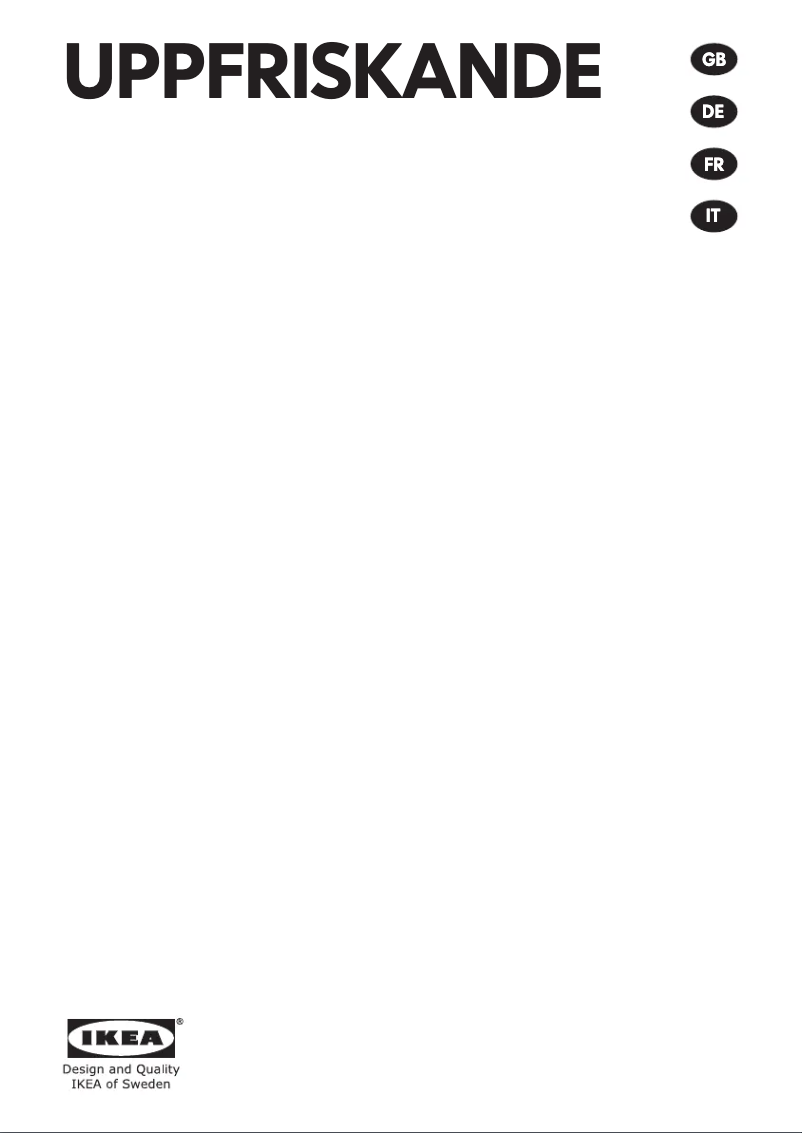 Page 1 de la notice Manuel utilisateur Ikea UPPFRISKANDE 205.270.20