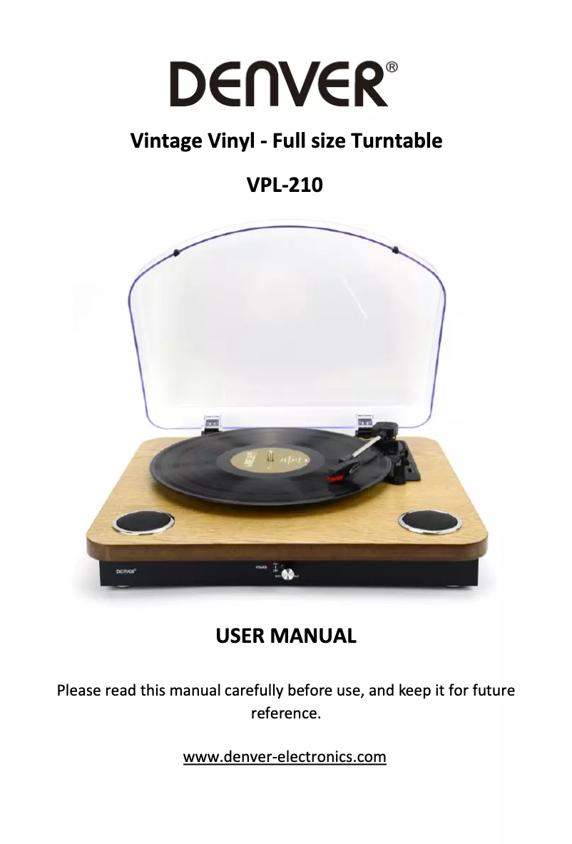 Page n°1 - Manuel utilisateur Denver VPL-210WOOD