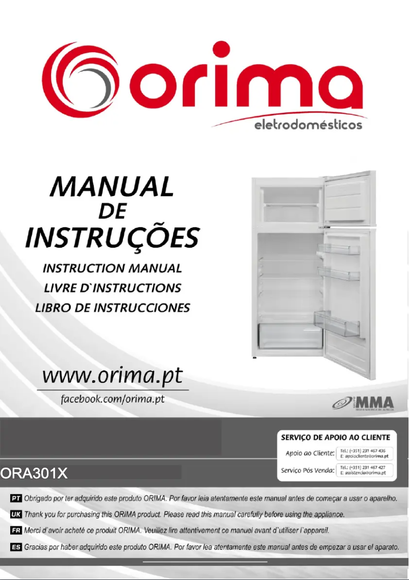 Page 1 de la notice Manuel utilisateur Orima ORA-301-X