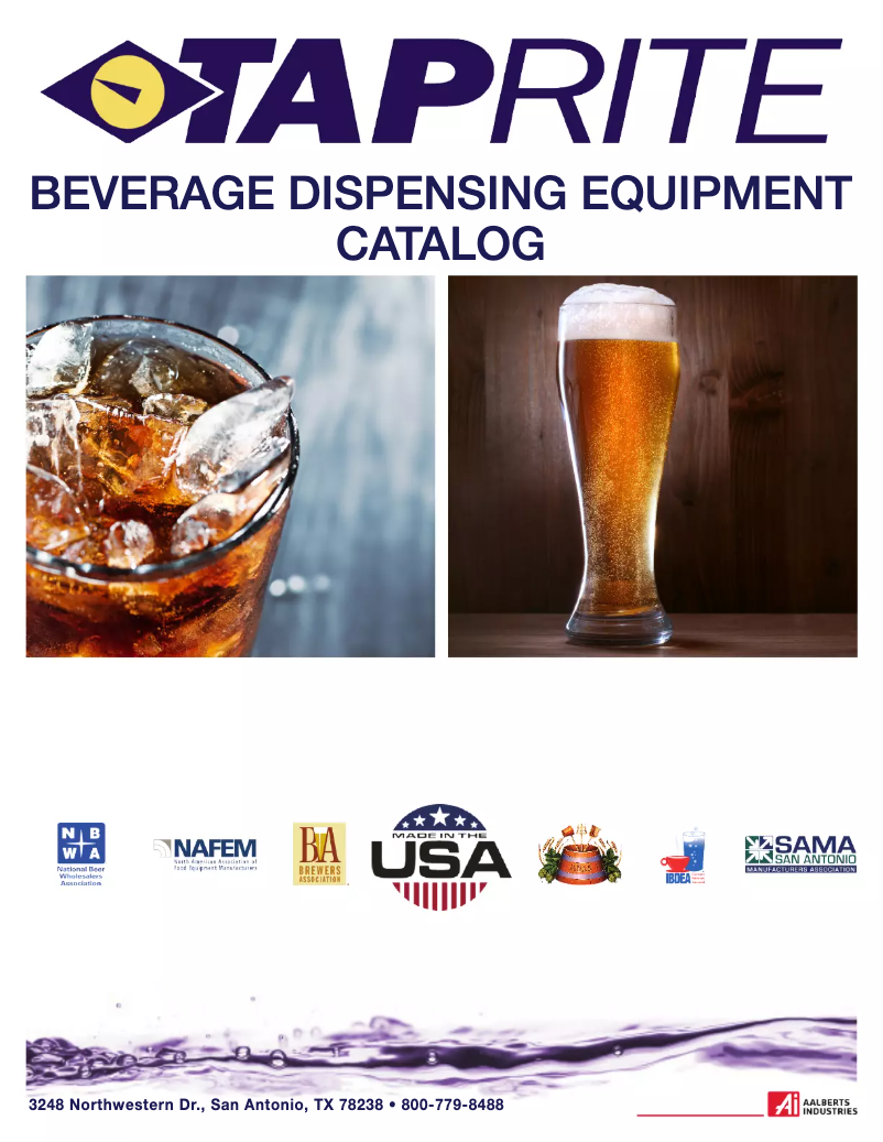 Page 1 de la notice Fiche technique Taprite Commercial 43-0110-00