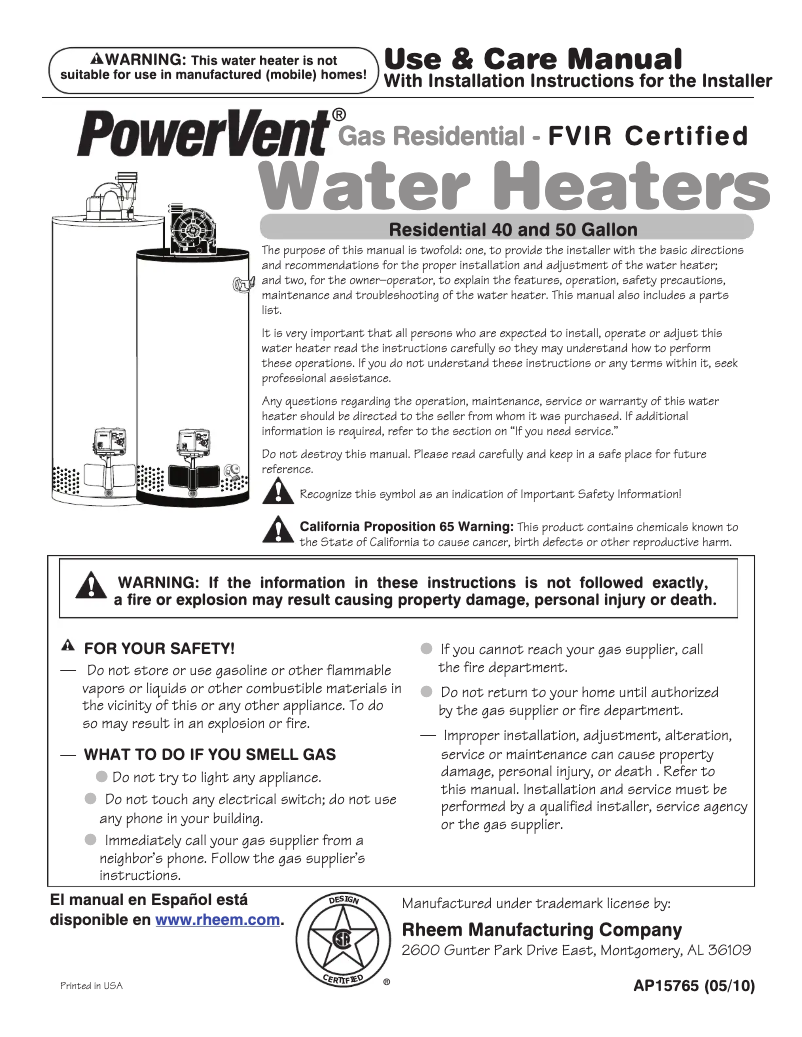 Page n°1 - Guide d'installation GE SG50T12TVT