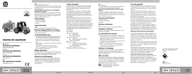 Page 1 de la notice Manuel utilisateur Playtive IAN 285652