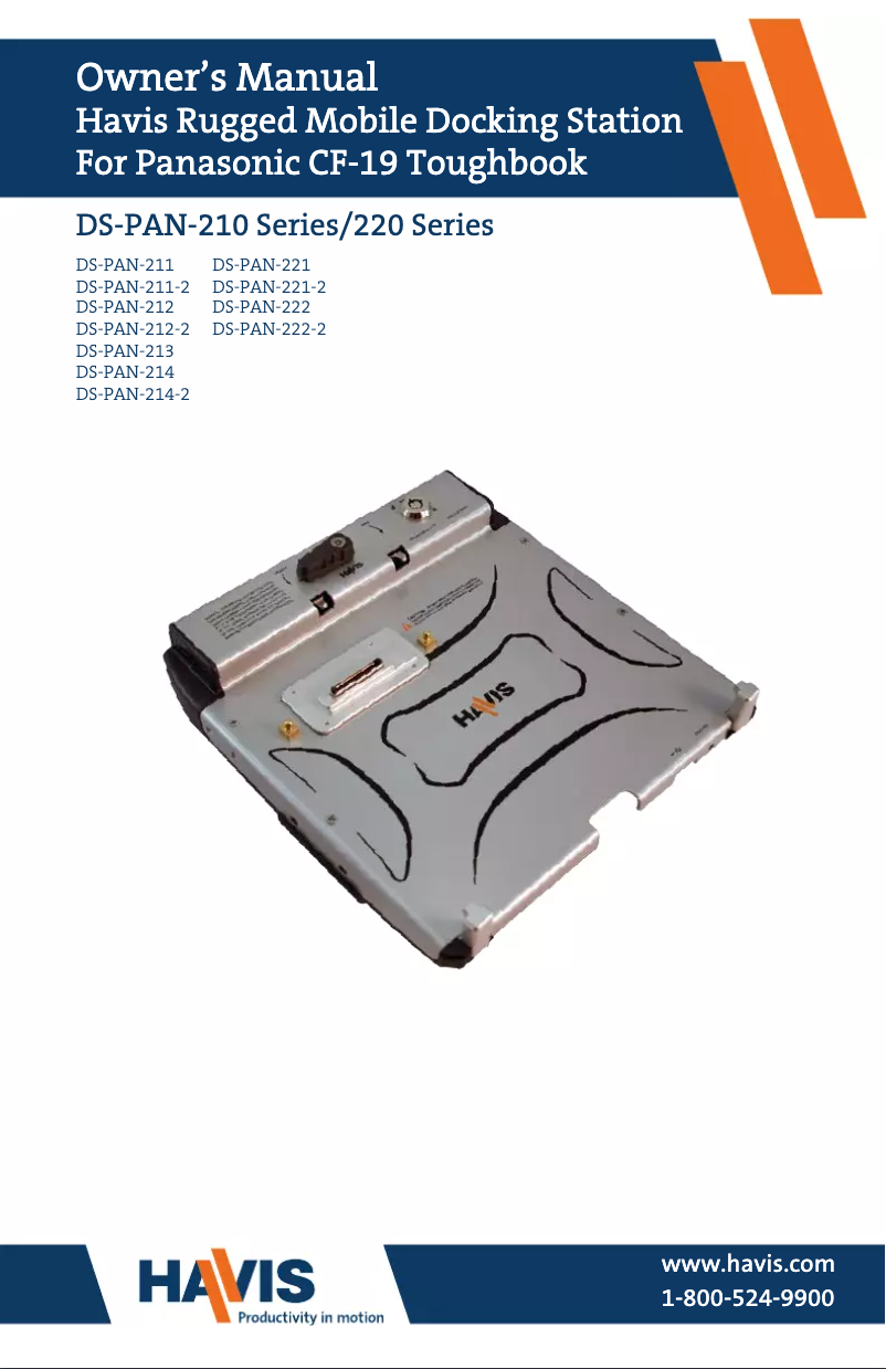 Page 1 de la notice Manuel utilisateur Havis DS-PAN-211