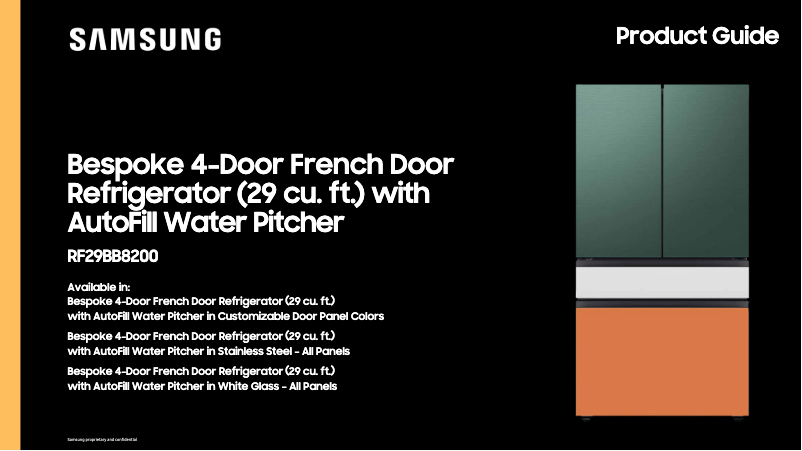 Page 1 de la notice Brochure Samsung RF29BB8200AP
