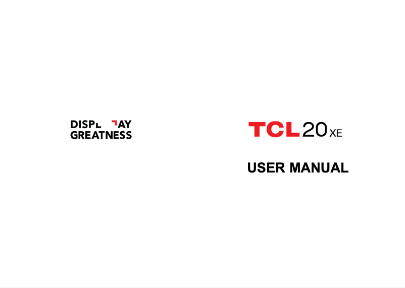 Page n°1 - Manuel utilisateur TCL 20 XE