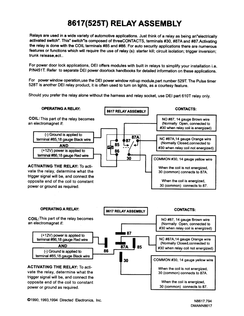Page 1 de la notice Manuel utilisateur Viper XpressKit 8617 Relay