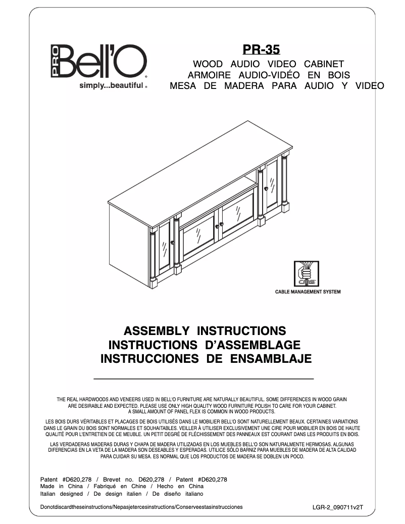 Página 1 del manual Manual de usuario Bell'O PR-35