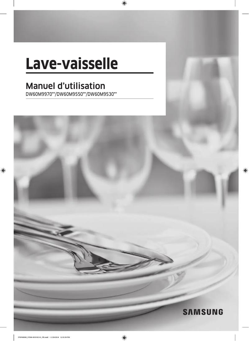 Page 1 de la notice Manuel utilisateur Samsung DW60M9550SS