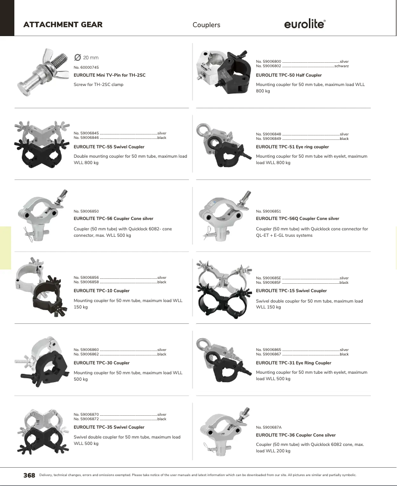 Page 1 of the manual Catalogue Eurolite TPC-31
