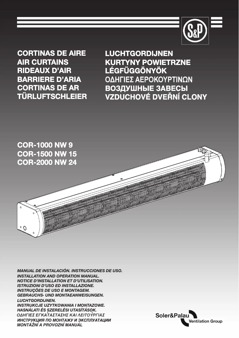 Page 1 de la notice Manuel utilisateur Soler & Palau COR-1500 NW 15