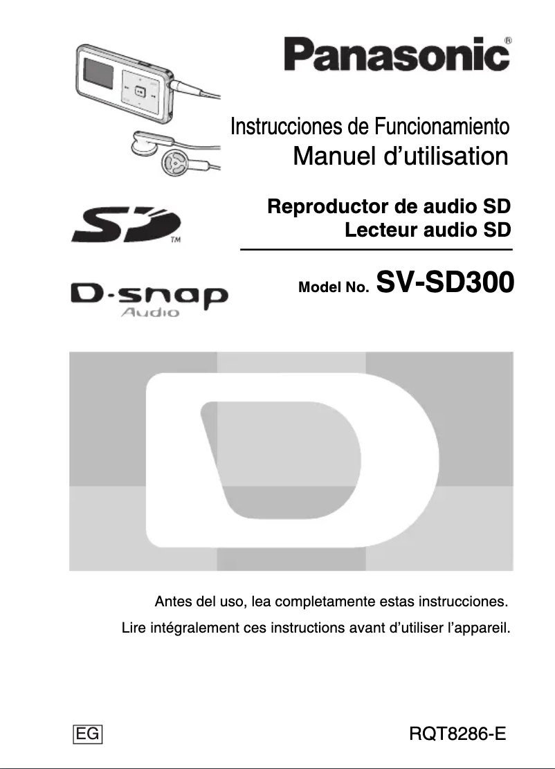 Page n°1 - Manuel utilisateur Panasonic D-Snap SV-SD300