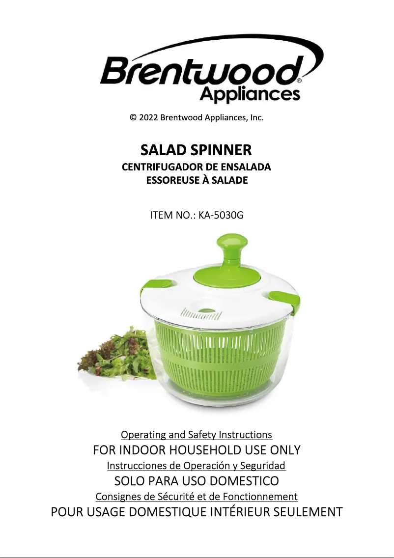 Page n°1 - Manuel utilisateur Brentwood KA-5030G