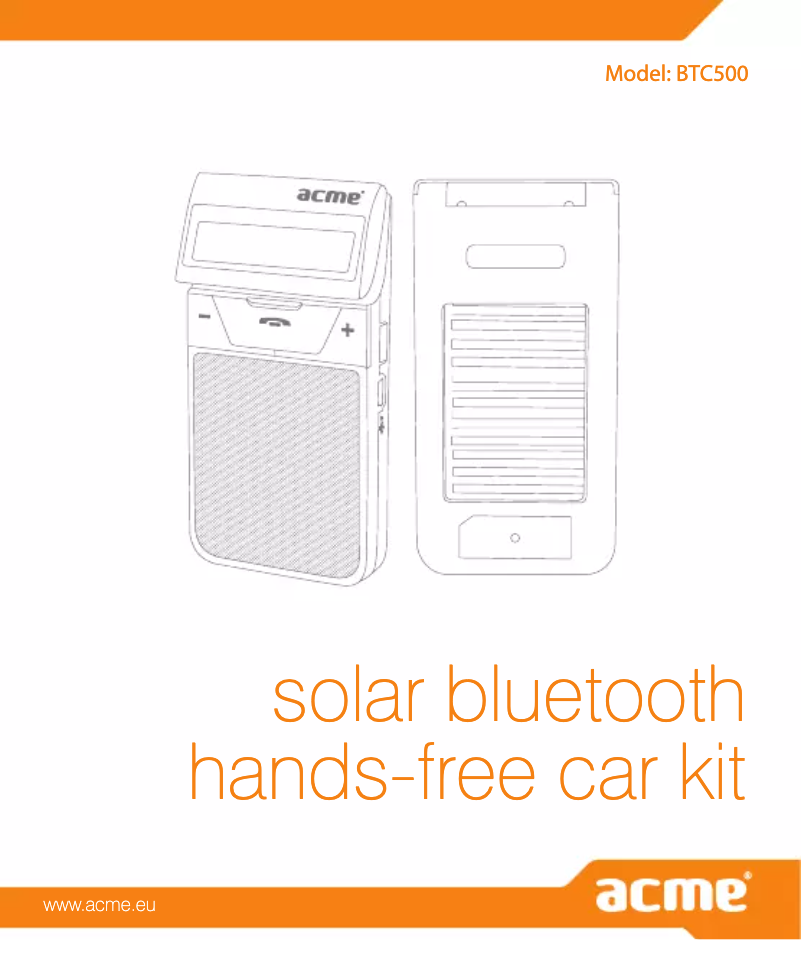 Page 1 de la notice Manuel utilisateur Acme BTC500