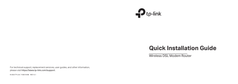 Page n°1 - Guide d'installation TP-Link TD-W8901N