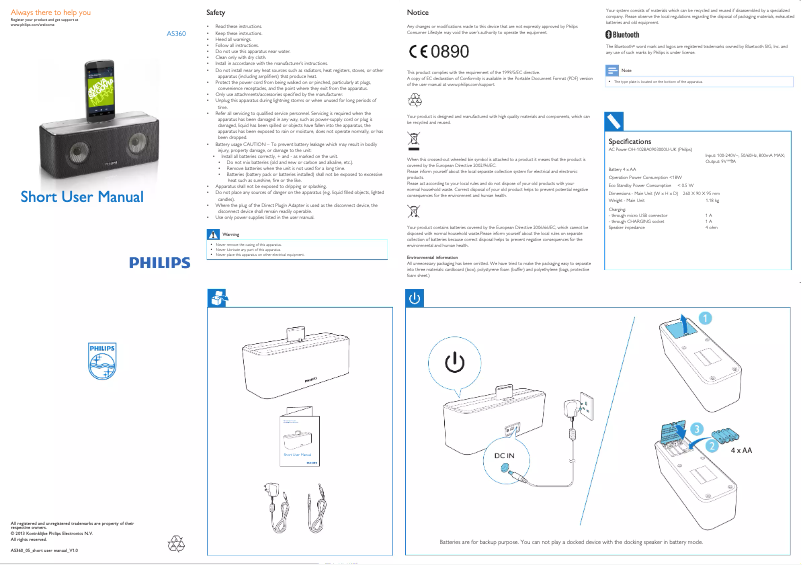 Image de la première page du manuel de l'appareil AS360