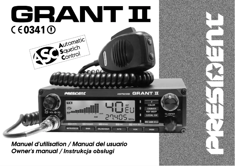 Page 1 de la notice Manuel utilisateur President Grant II