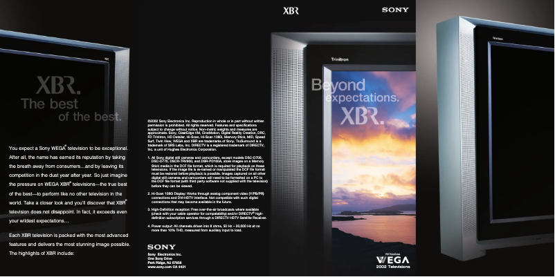 Page 1 de la notice Brochure Sony KV-34XBR800