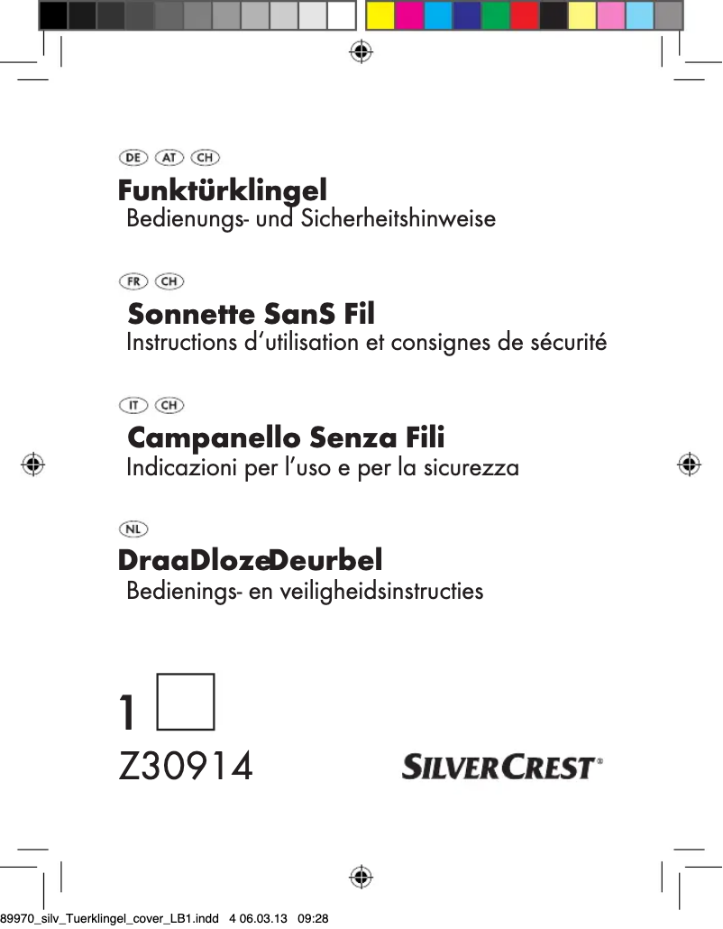 Page 1 de la notice Manuel utilisateur SilverCrest Z30914