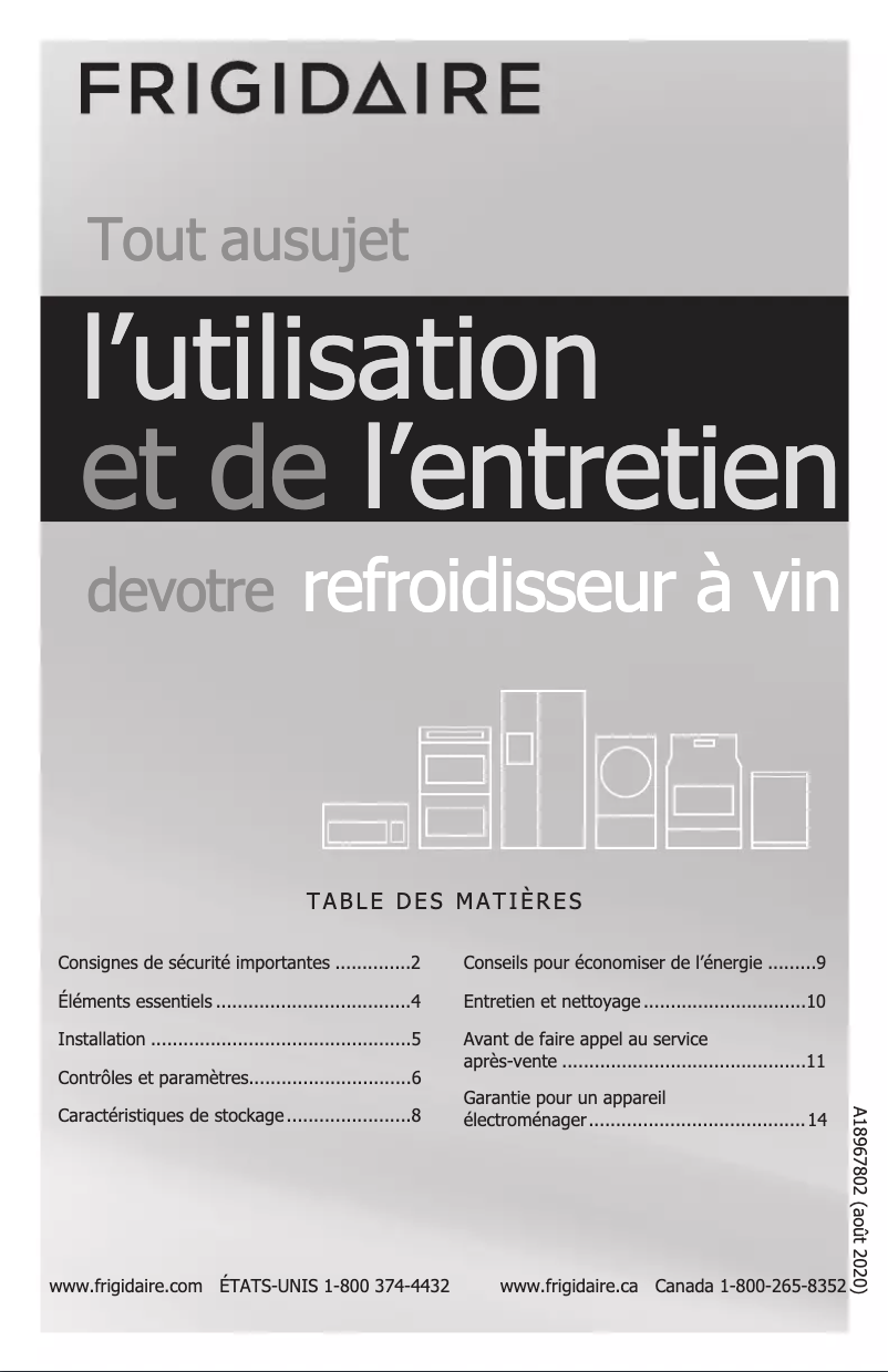 Page n°1 - Manuel utilisateur Frigidaire FRWW3433AV