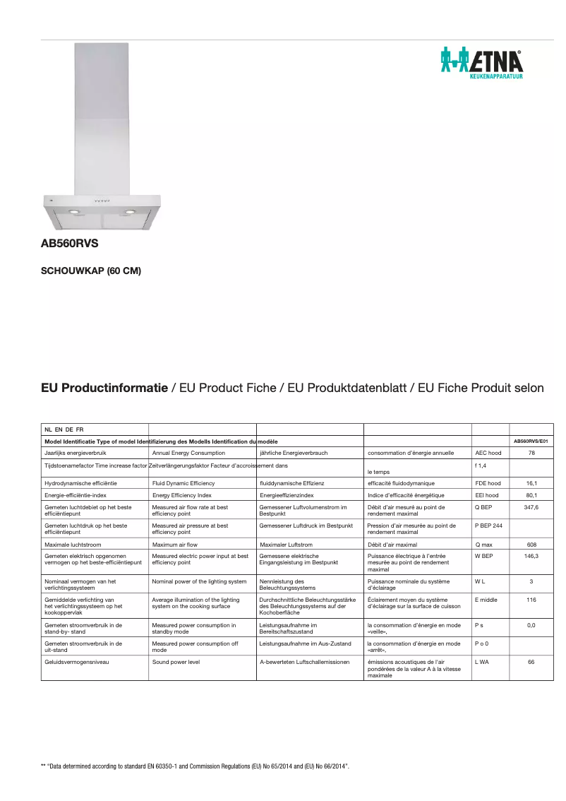Image de la première page du manuel de l'appareil AB560RVS