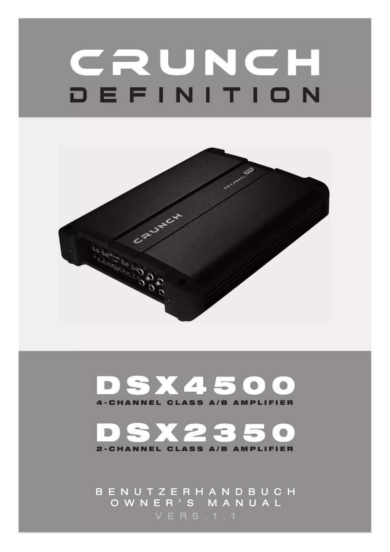 Page n°1 - Manuel utilisateur Crunch DSX4500