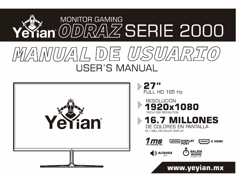 Page 1 de la notice Manuel utilisateur Yeyian Odraz Serie 2000