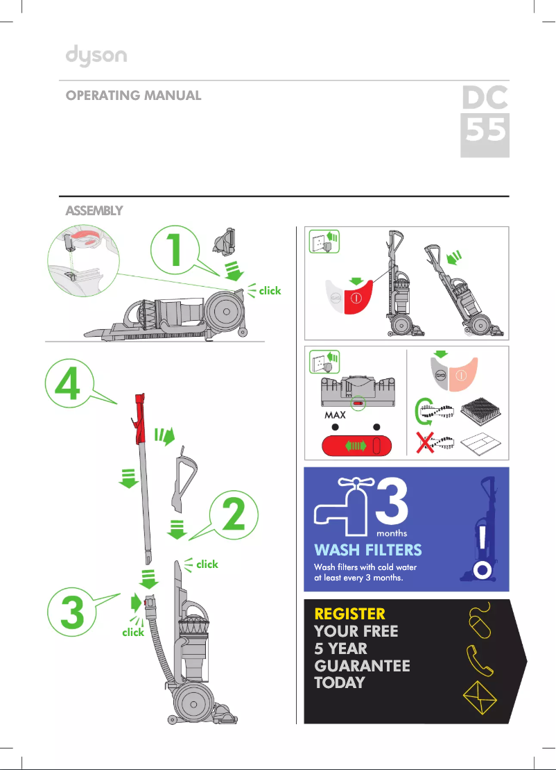 Page n°1 - Manuel utilisateur Dyson DC55