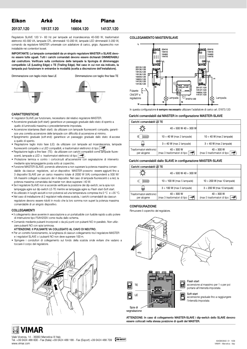 Page 1 de la notice Manuel utilisateur Vimar 14137.120.SL