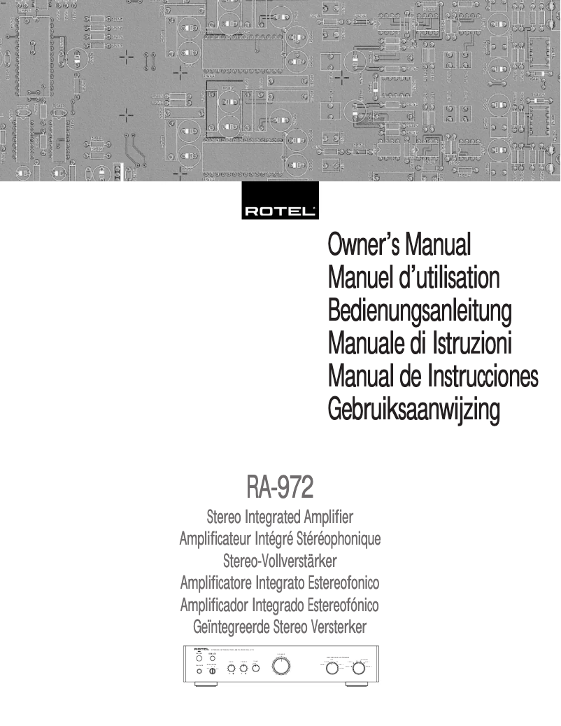 Page n°1 - Manuel utilisateur Rotel RA-972