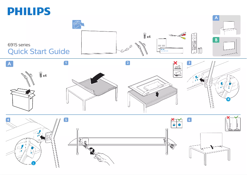 Page 1 de la notice Guide de démarrage rapide Philips 43PFD6915