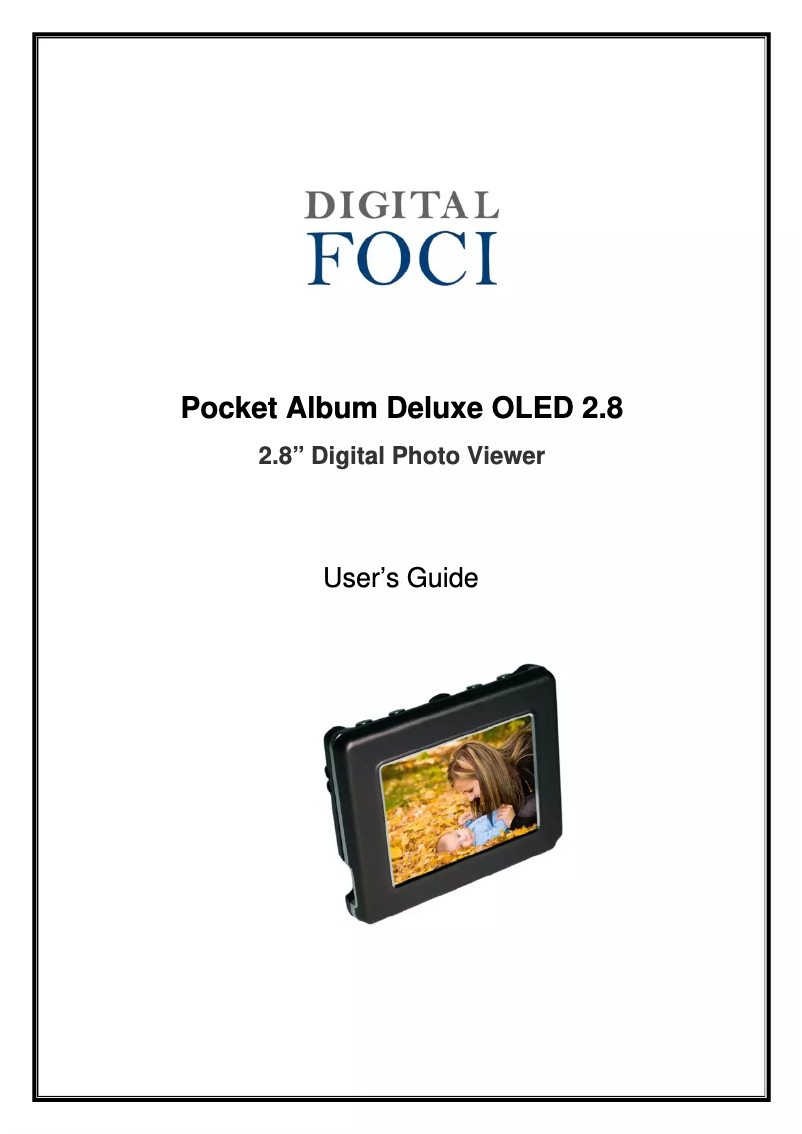 Page 1 de la notice Manuel utilisateur Digital Foci Pocket Album Deluxe OLED 2.8 P20120