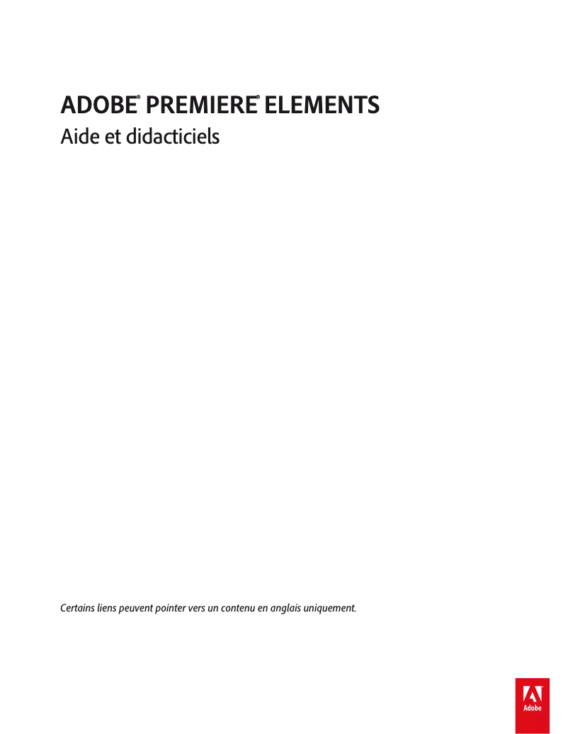 Image de la première page du manuel de l'appareil Premiere Elements 12