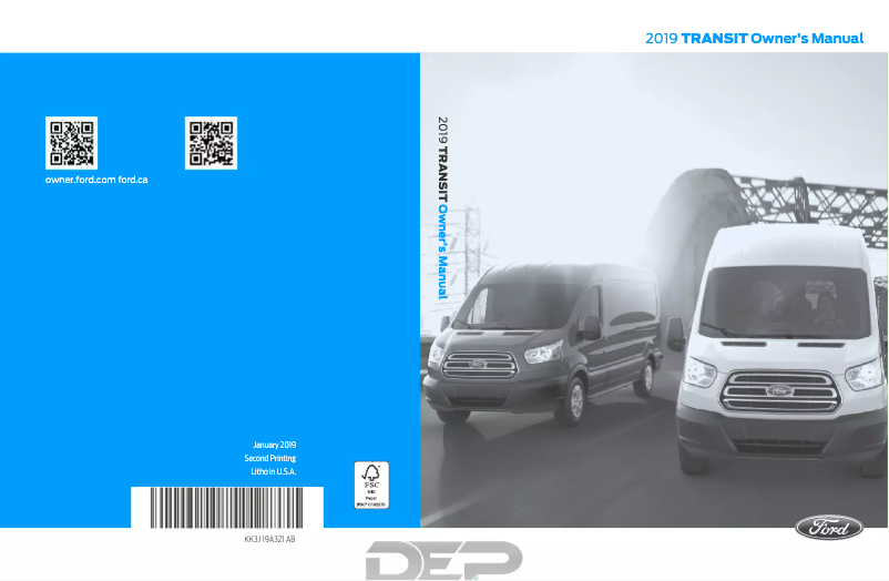 Image de la première page du manuel de l'appareil Transit Cargo (2019)