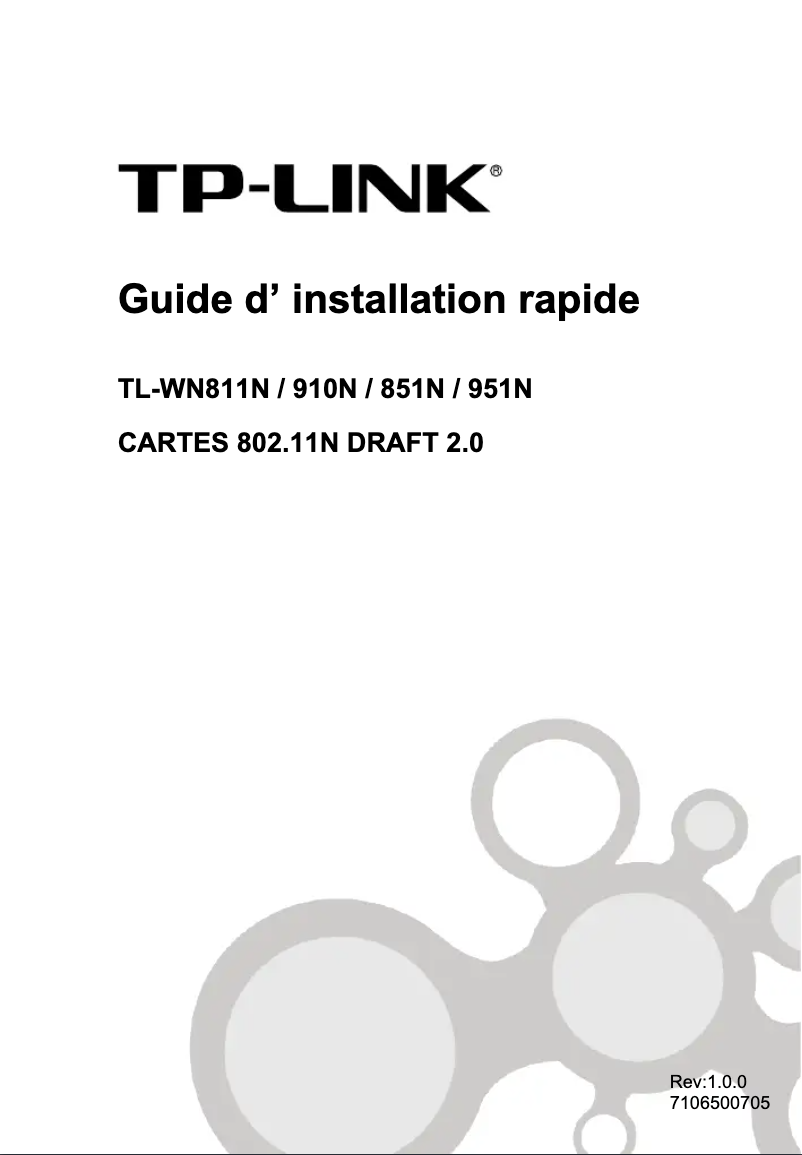 Page 1 de la notice Manuel utilisateur TP-Link TL-WN951N