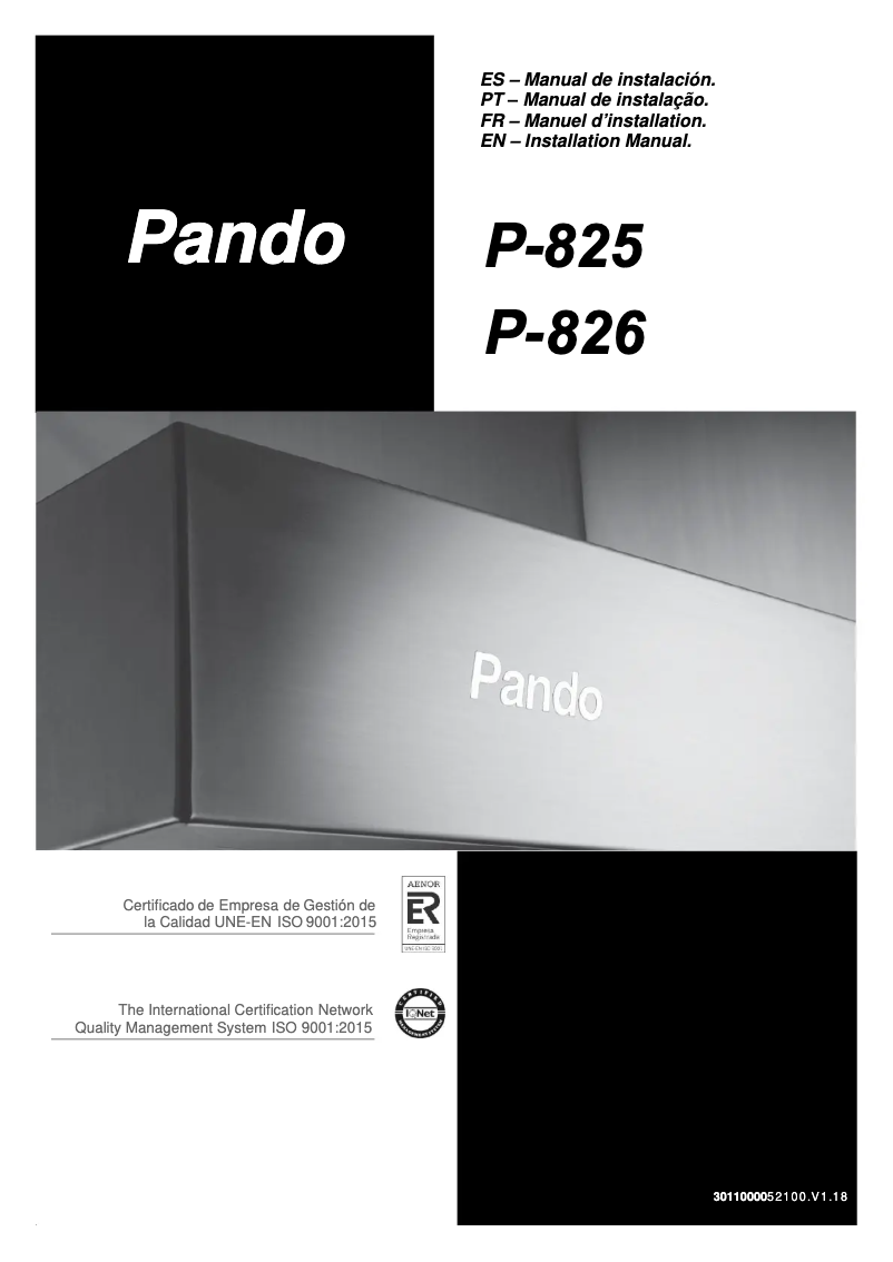 Page n°1 - Manuel utilisateur Pando P-826