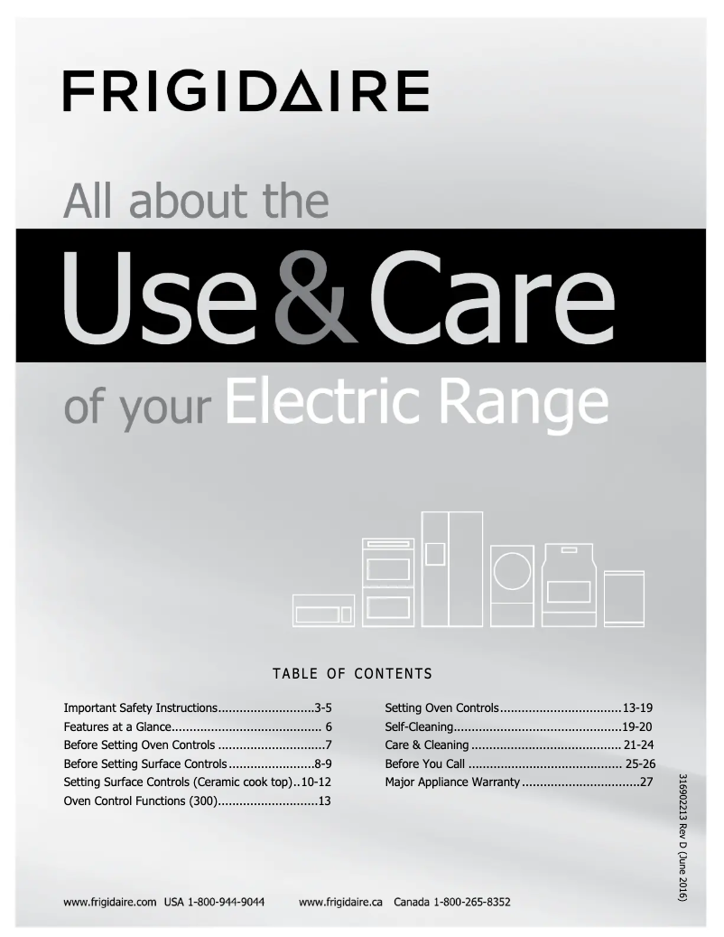 Page n°1 - Manuel utilisateur Frigidaire FEF366ES