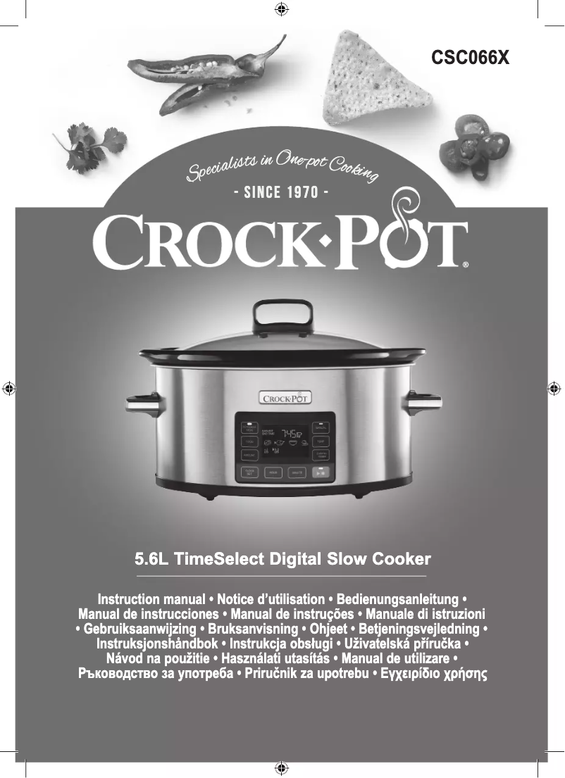 Page n°1 - Manuel utilisateur Crock-Pot Slowcooker SCCPRC507B