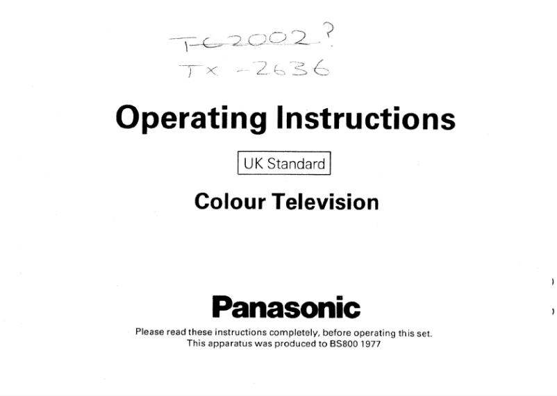 Página 1 del manual Manual de usuario Panasonic TX-2636