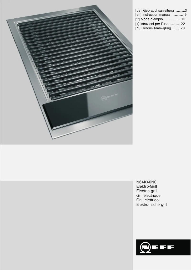 Image de la première page du manuel de l'appareil N64K40N0