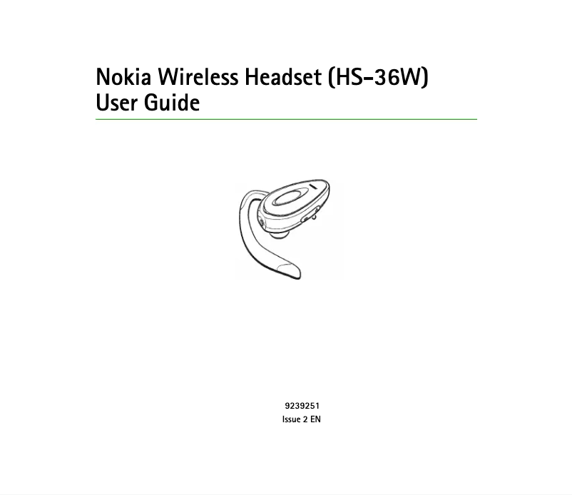 Image de la première page du manuel de l'appareil HS-36W