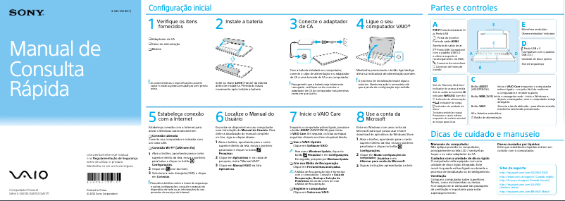 Page 1 de la notice Manuel utilisateur Sony Vaio SVE14123CBW