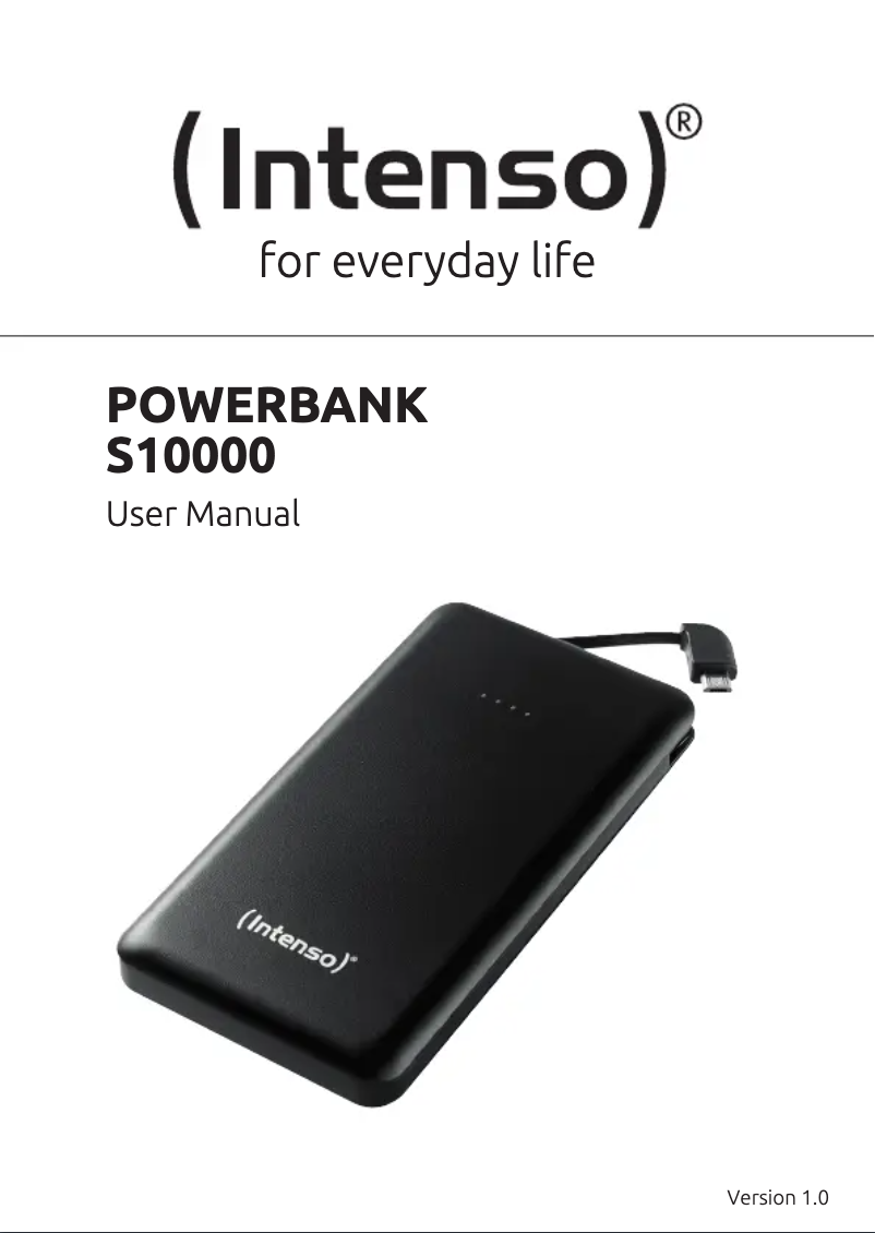 Page 1 de la notice Manuel utilisateur Intenso Powerbank S10000