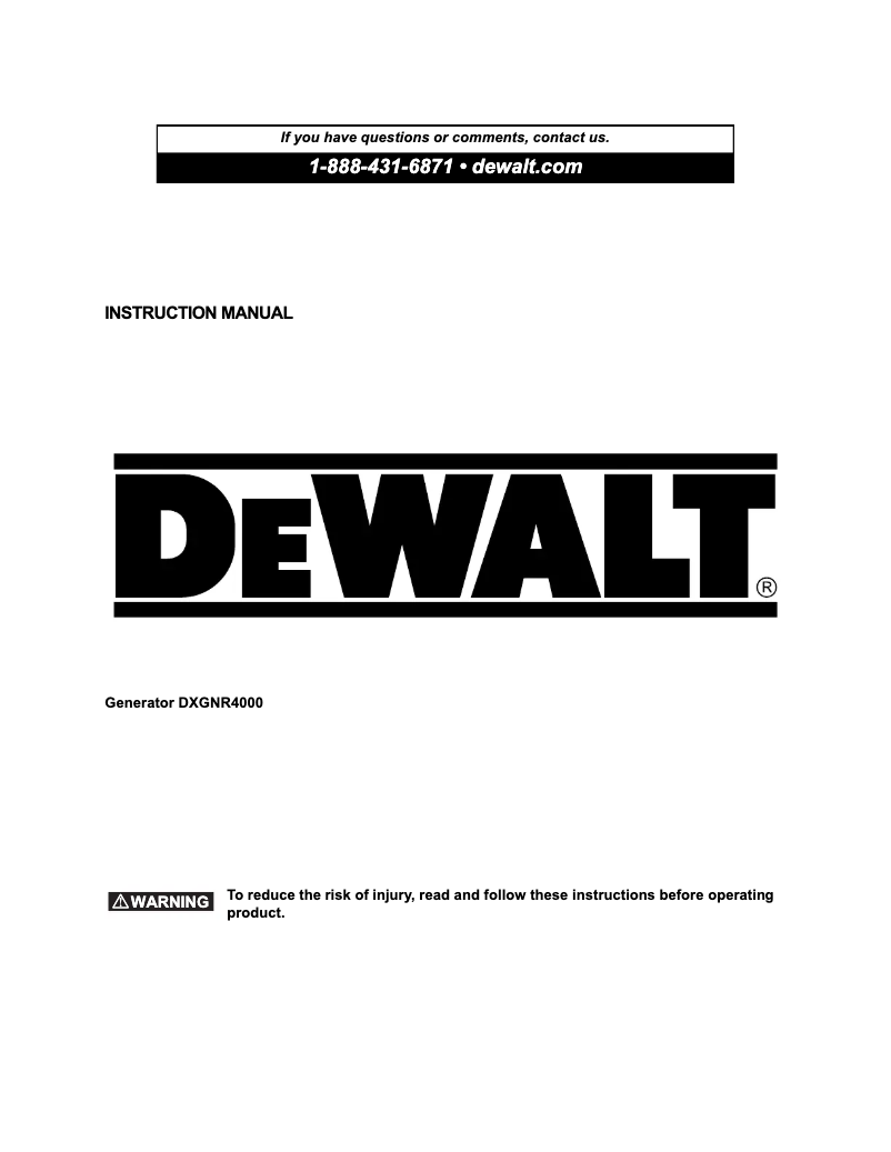 Página 1 del manual Manual de usuario DeWalt DXGNR4000