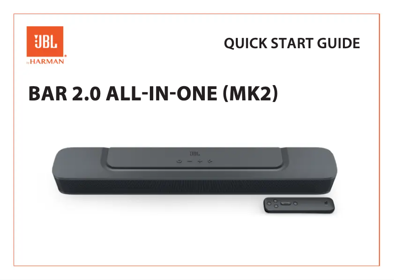 Page 1 de la notice Guide de démarrage rapide JBL Bar 2.0 All-in-One