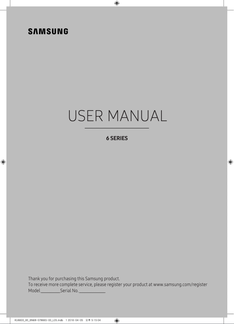Page 1 de la notice Manuel utilisateur Samsung UE43KU6645U