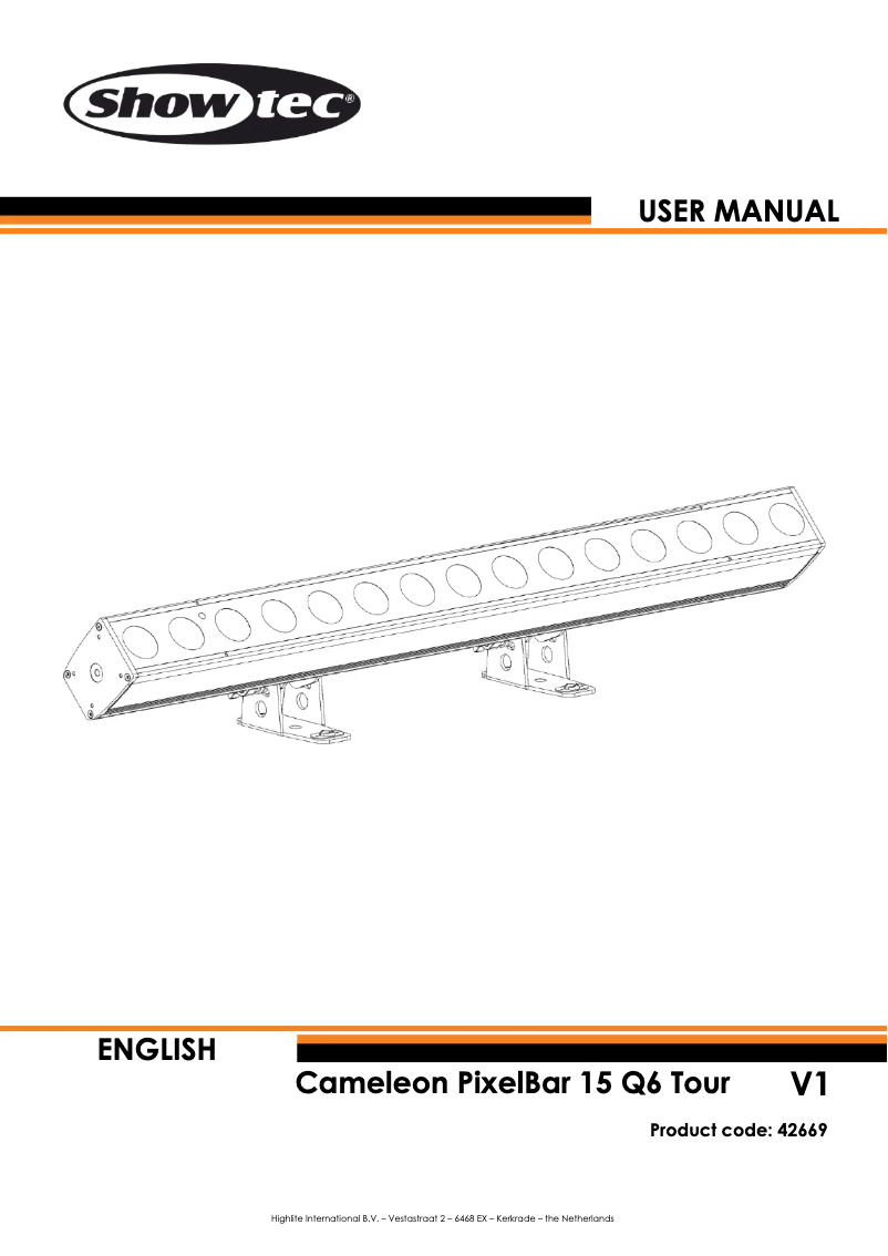 Page 1 de la notice Manuel utilisateur Showtec Cameleon PixelBar 15 Q6 Tour